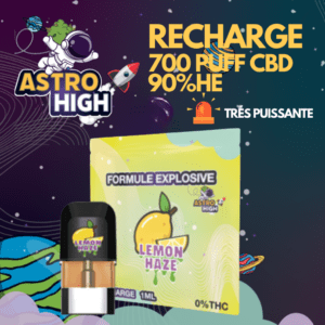 Recharge Puff ASTRO HIGH 90% HE – Lemon Haze – 700 bouffées